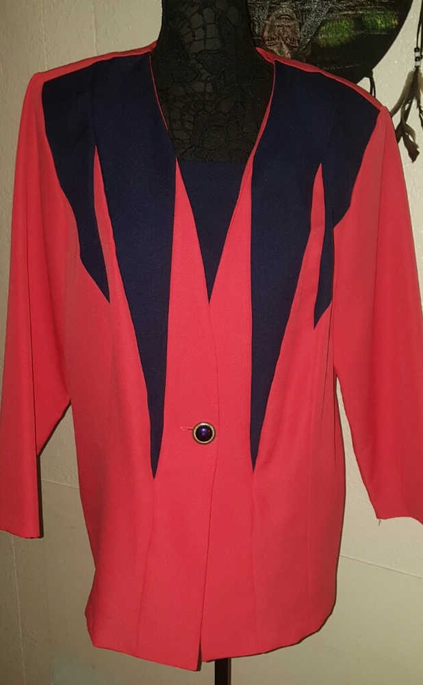 Willow Ridge Coral Navy Vintage Blazer